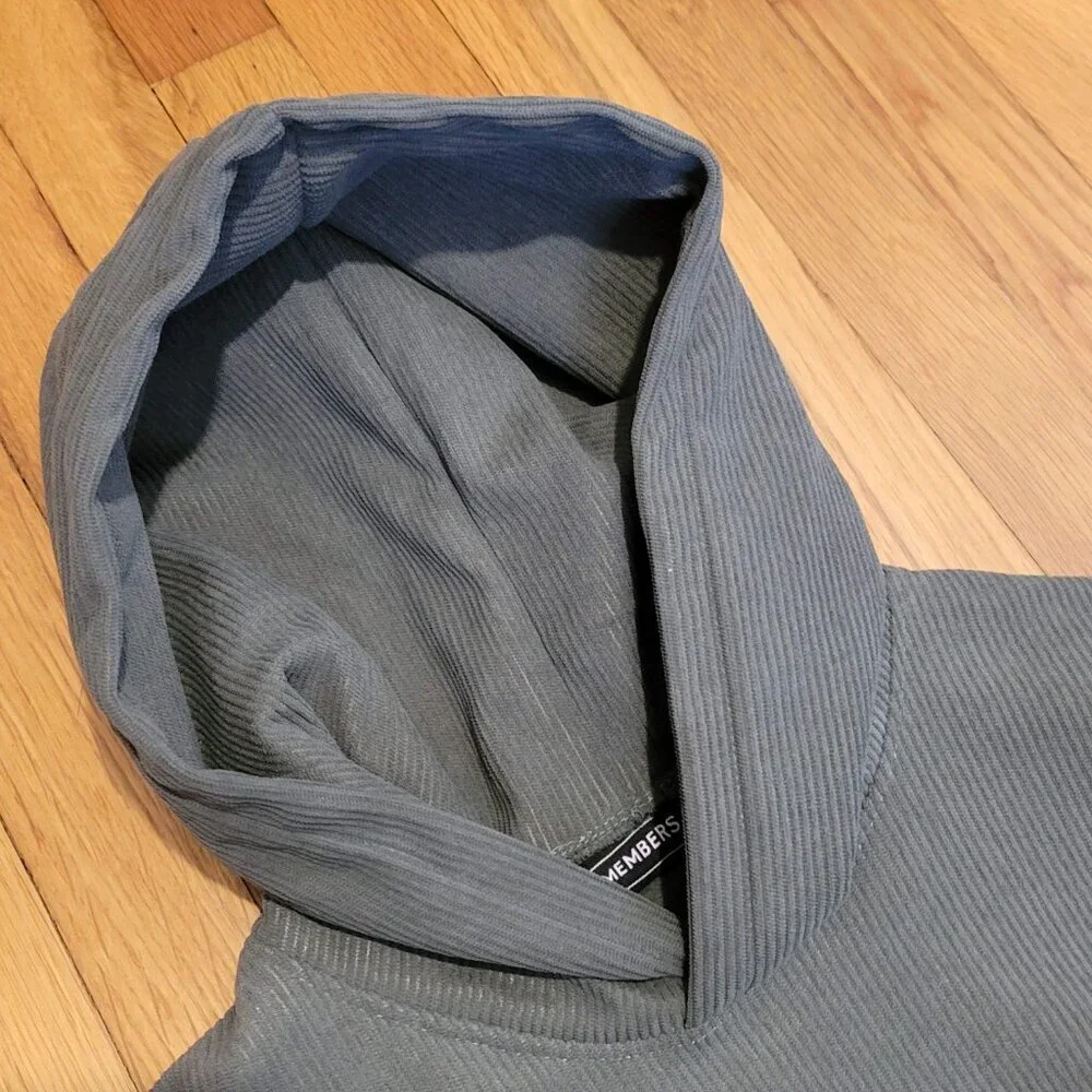 Members Only Corduroy Pullover Hoodie Heavy Sage Green Men's Medium M Like New